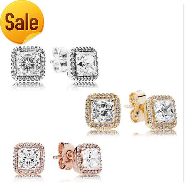 925 sterling silver square big cz diamond earring fit pandora jewelry gold rose gold plated stud earring women earrings, Golden;silver
925 sterling silver square big cz diamond earring fit pandora jewelry gold rose gold plated stud earring women earrings, Golden;silver