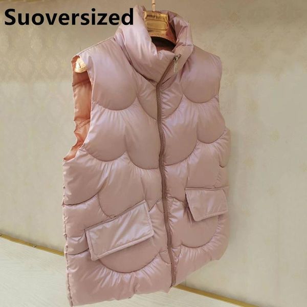 leather women glossy thick down cotton waistcoat fall winter puffy oversized pink sleeveless jackets korean casual warm snowwear vests, Black
leather women glossy thick down cotton waistcoat fall winter puffy oversized pink sleeveless jackets korean casual warm snowwear vests, Black