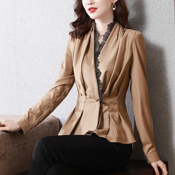 pants autumn 2021 women blazer jacket elegant slim patchwork lace suit blazer vneck long sleeve single button office lady shirt, White
pants autumn 2021 women blazer jacket elegant slim patchwork lace suit blazer vneck long sleeve single button office lady shirt, White