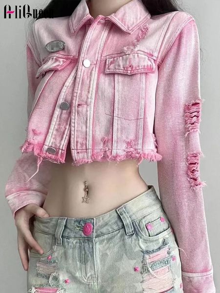 women's jackets women spring vintage casual pink tassel holes short denim coat crop female single breasted versatile jeans jacket chaqu, Black;brown
women's jackets women spring vintage casual pink tassel holes short denim coat crop female single breasted versatile jeans jacket chaqu, Black;brown