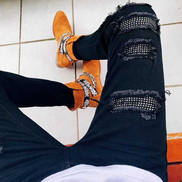 stylish pants 2023 brand diamond cool men's leisure ripped jeans black designer elastic fashion young high street slim long r2ua f3c5, Blue
stylish pants 2023 brand diamond cool men's leisure ripped jeans black designer elastic fashion young high street slim long r2ua f3c5, Blue