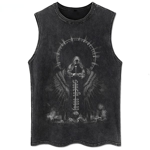 men' tank vintage black tanks for women 100 cotton clothing hip hop punk rock sleeveless tshirts gothic vests y2k clothes 230427, White;black
men' tank vintage black tanks for women 100 cotton clothing hip hop punk rock sleeveless tshirts gothic vests y2k clothes 230427, White;black