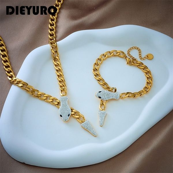 wedding jewelry sets dieyuro 316l stainless steel full snake charm necklace bracelet for women punk girls thick chain jewelry set gift 23042, Slivery;golden
wedding jewelry sets dieyuro 316l stainless steel full snake charm necklace bracelet for women punk girls thick chain jewelry set gift 23042, Slivery;golden