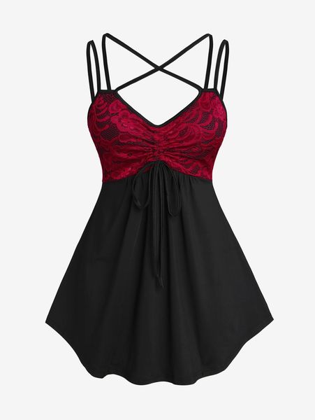 tanks rosegal spaghetti strap sleeveless summer tank fashion contrast lace panel crisscross cinched woman vest, Black;white
tanks rosegal spaghetti strap sleeveless summer tank fashion contrast lace panel crisscross cinched woman vest, Black;white