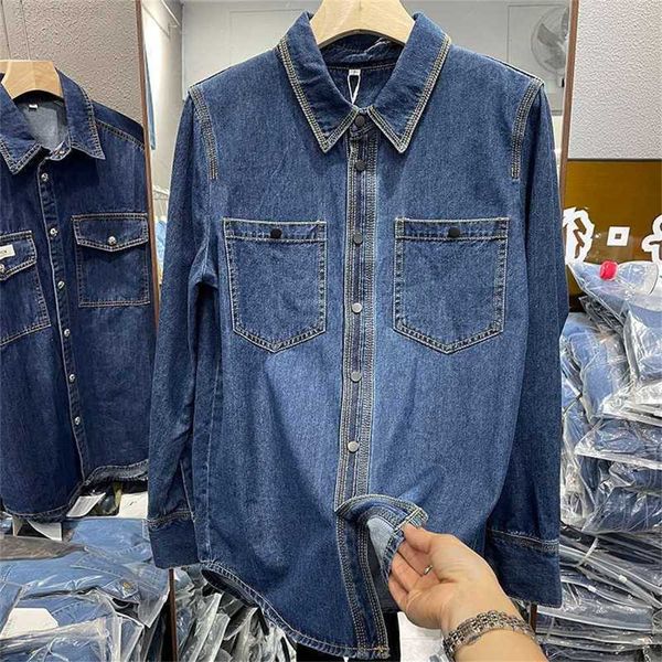 european high grade layered denim shirt for women in spring 2023 fashionable and foreign style age reducing long-sleeved z4w, Black;brown
european high grade layered denim shirt for women in spring 2023 fashionable and foreign style age reducing long-sleeved z4w, Black;brown