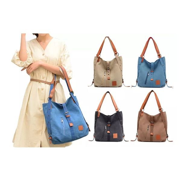 vintage high level 100% cotton canvas hand bag convertible backpack casual multi-functional canvas shoulder bags
vintage high level 100% cotton canvas hand bag convertible backpack casual multi-functional canvas shoulder bags