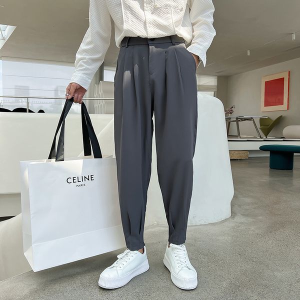 men s pants celana fashion musim semi panas baru panjang celah bawah lancip gaya korea kasual pinggang elastis hitam khaki putih pria 230427, Black
men s pants celana fashion musim semi panas baru panjang celah bawah lancip gaya korea kasual pinggang elastis hitam khaki putih pria 230427, Black