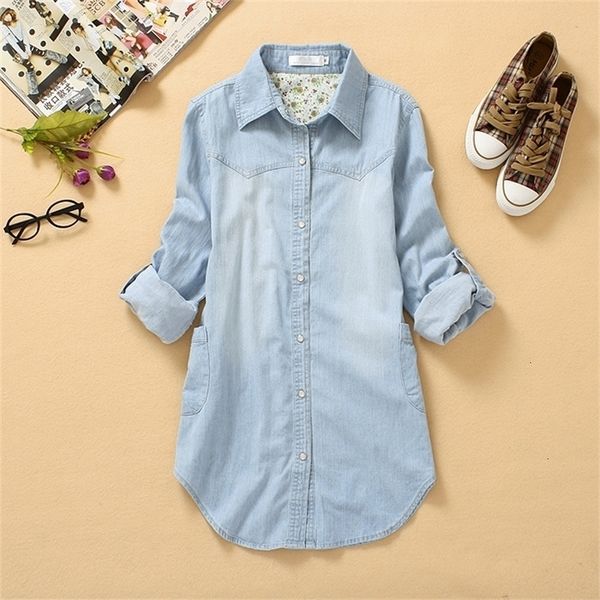 women's blouses shirts denim shirt women autumn spring spain style hippie long sleeve turn-down collar blue denim blouse plus size wome, White
women's blouses shirts denim shirt women autumn spring spain style hippie long sleeve turn-down collar blue denim blouse plus size wome, White