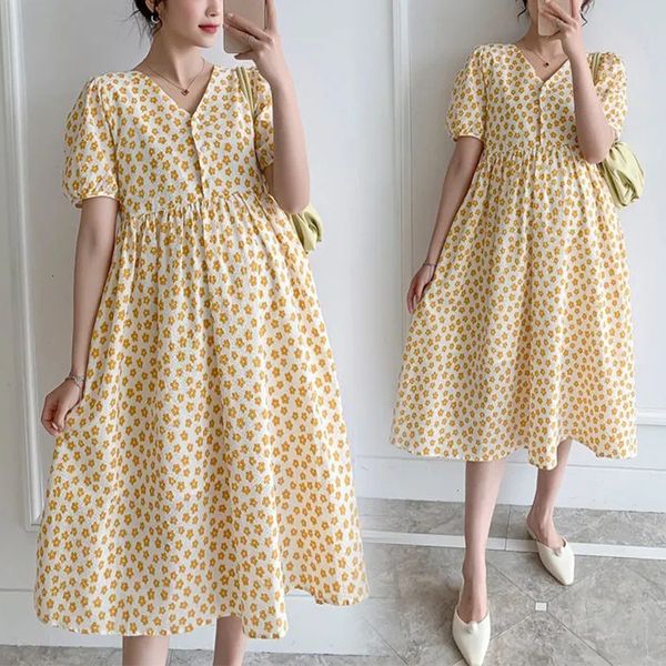 maternity dresses summer maternity loose comfortable dress ruffled v-neck collar ruffled patchwork pregnant woman floral dress holiday cloth, White
maternity dresses summer maternity loose comfortable dress ruffled v-neck collar ruffled patchwork pregnant woman floral dress holiday cloth, White
