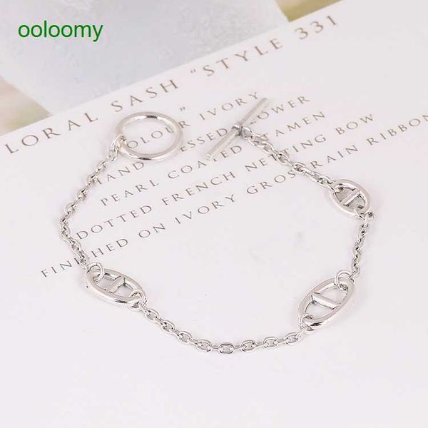 hemres designer bracelet han feng s925 sterling silver fresh pig nose children's bracelet with one line buckle ring and plain polishing, Black
hemres designer bracelet han feng s925 sterling silver fresh pig nose children's bracelet with one line buckle ring and plain polishing, Black