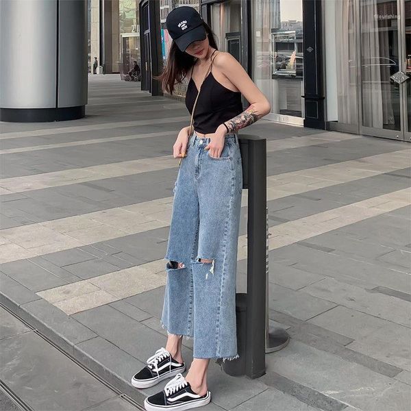women's jeans women's ripped holes straight all-match ankle length demin pants summer casual fashion high waist ninth trouser u338, Blue
women's jeans women's ripped holes straight all-match ankle length demin pants summer casual fashion high waist ninth trouser u338, Blue