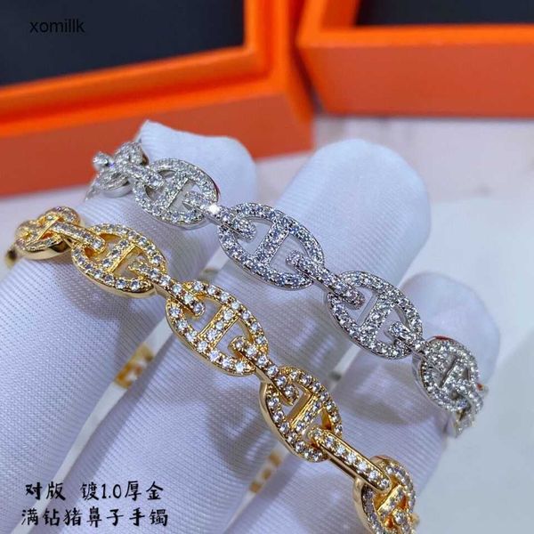hermm gift bracelets a fat family fashion luxury full diamond pig nose made of sterling silver material cnc precision craft, Black
hermm gift bracelets a fat family fashion luxury full diamond pig nose made of sterling silver material cnc precision craft, Black