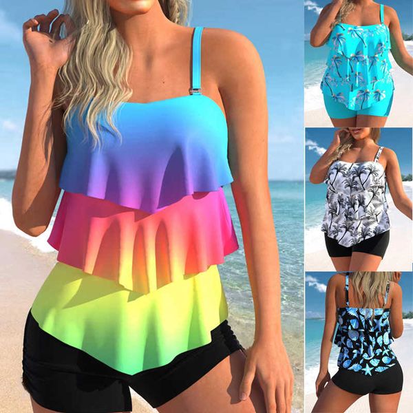 new tankini 2023 women's split swimwear digital printed flat corner pants gradually changing color large size
new tankini 2023 women's split swimwear digital printed flat corner pants gradually changing color large size