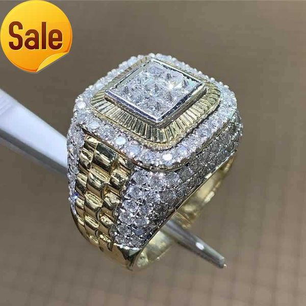 band rings domineering gold color hip hop ring for men women fashion inlaid white zircon stones punk wedding ring jewelry j230330, Silver
band rings domineering gold color hip hop ring for men women fashion inlaid white zircon stones punk wedding ring jewelry j230330, Silver
