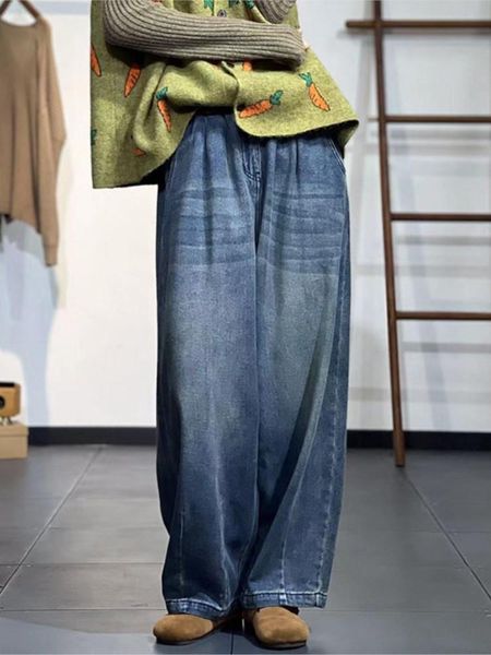 jeans women long jeans 2022 autumn winter spring retro loose casual denim pants ladies elastic waist pocket bleached vintage trousers, Blue
jeans women long jeans 2022 autumn winter spring retro loose casual denim pants ladies elastic waist pocket bleached vintage trousers, Blue