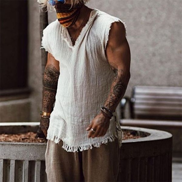 men' tank kaus tanpa lengan hem rumbai leher o pria atasan rompi linen katun longgar cocok untuk pakaian pantai bohemian kasual libur, White;black
men' tank kaus tanpa lengan hem rumbai leher o pria atasan rompi linen katun longgar cocok untuk pakaian pantai bohemian kasual libur, White;black