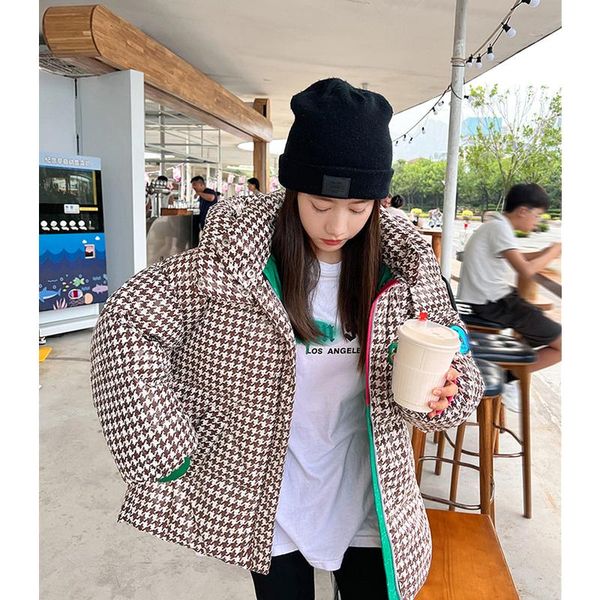 leather women black plaid down jacket winter fashion contrasting colors short windproof warm thicken coat hooded puffer outwear
leather women black plaid down jacket winter fashion contrasting colors short windproof warm thicken coat hooded puffer outwear