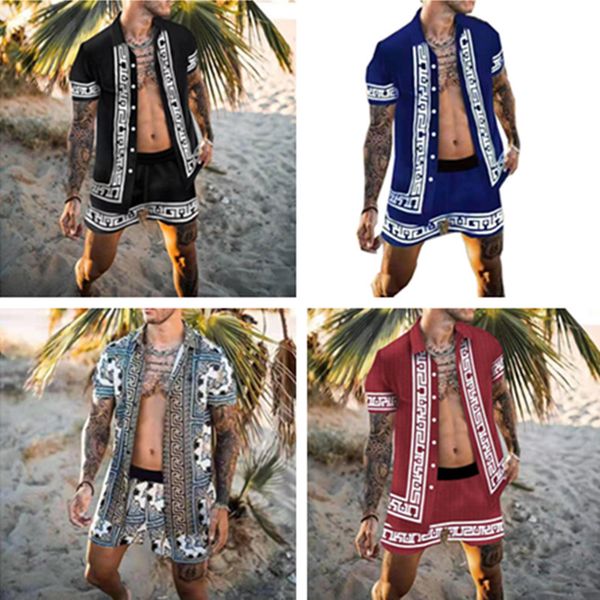 geometric print short sleeve shirt loose shorts suit tracksuits for men summer hawaii outfits sets two piece blouse trousers set, White;black
geometric print short sleeve shirt loose shorts suit tracksuits for men summer hawaii outfits sets two piece blouse trousers set, White;black