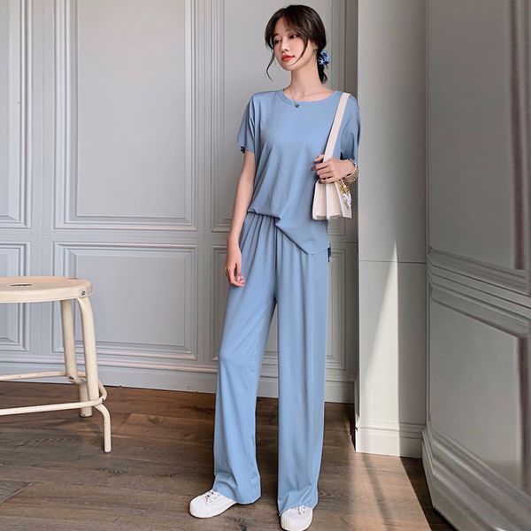 women's sleepwear lazy suit summer thin viscose fiber loose wide leg pants 2 pcs leisure fashion pajamas set comfortable home wear suit, Black;red
women's sleepwear lazy suit summer thin viscose fiber loose wide leg pants 2 pcs leisure fashion pajamas set comfortable home wear suit, Black;red
