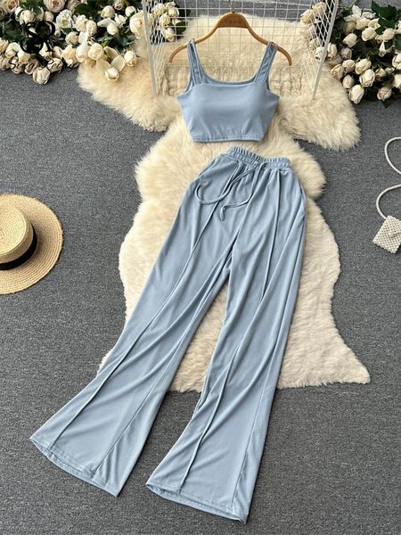 pants singreiny fashion two pieces suits mini camis+drawstring high waist loose wide leg long pant women summer casual solid sets, White
pants singreiny fashion two pieces suits mini camis+drawstring high waist loose wide leg long pant women summer casual solid sets, White
