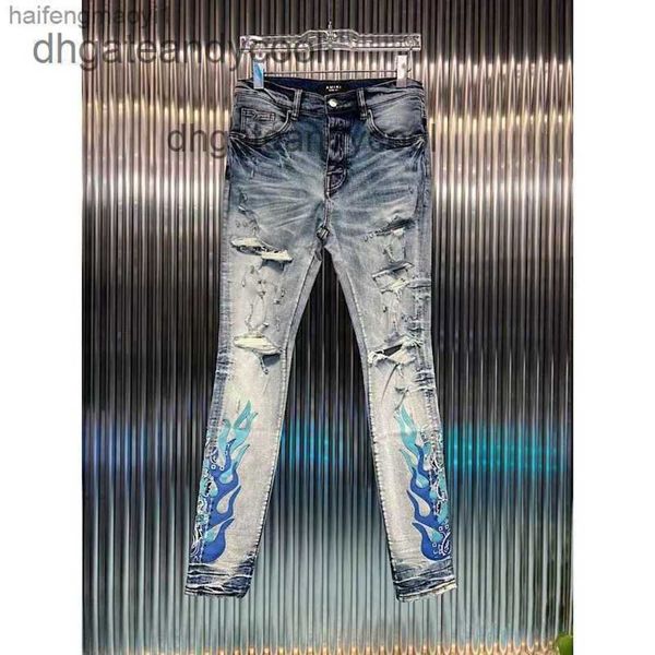 sticker 2023 cloth jeans designer jean mens pant off cashew blossom flame printing hole worn jeans european and american fashion brand kpv9, Blue
sticker 2023 cloth jeans designer jean mens pant off cashew blossom flame printing hole worn jeans european and american fashion brand kpv9, Blue
