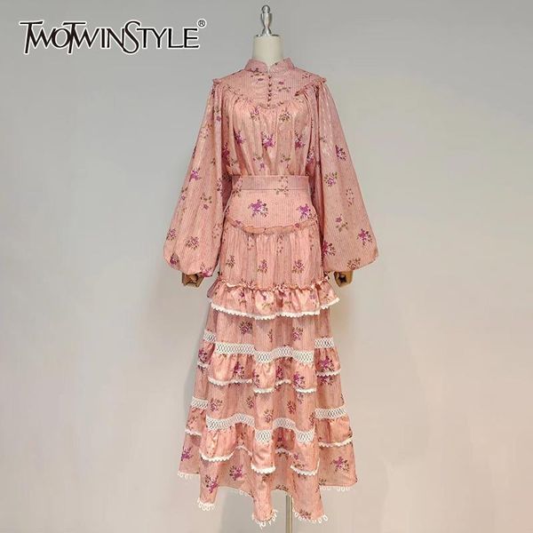 dress twotwinstyle casual pink two piece set for women stand collar lantern long sleeve high waist midi skirts print sets females, White
dress twotwinstyle casual pink two piece set for women stand collar lantern long sleeve high waist midi skirts print sets females, White