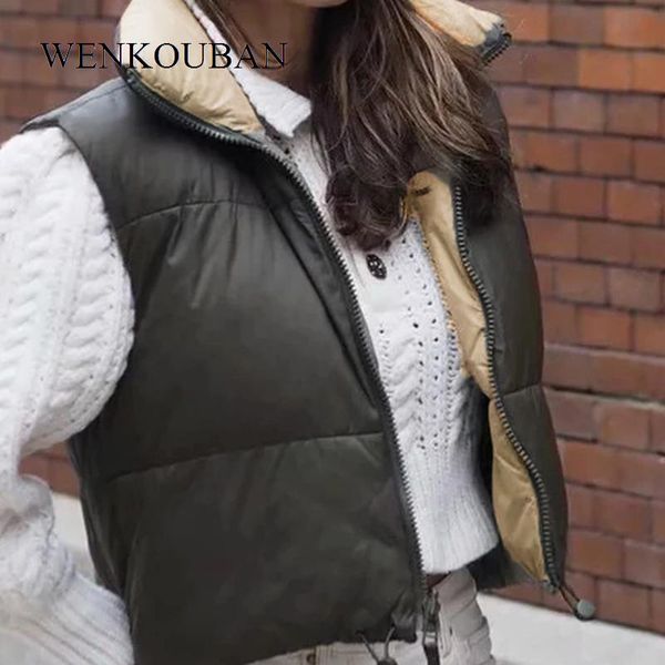 vests cropped vest women jacket coat black sleeveless parkas high collar waistcoat female casual outerwear waistcoat para mujer, Black;white
vests cropped vest women jacket coat black sleeveless parkas high collar waistcoat female casual outerwear waistcoat para mujer, Black;white