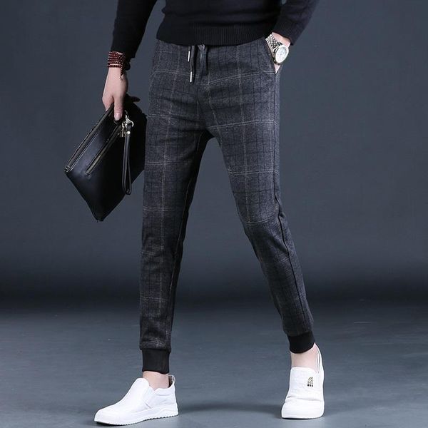pants autumn black gray plaid pants men fashion casual slim fit elastic waist drawstring joggers trousers cp2102
pants autumn black gray plaid pants men fashion casual slim fit elastic waist drawstring joggers trousers cp2102