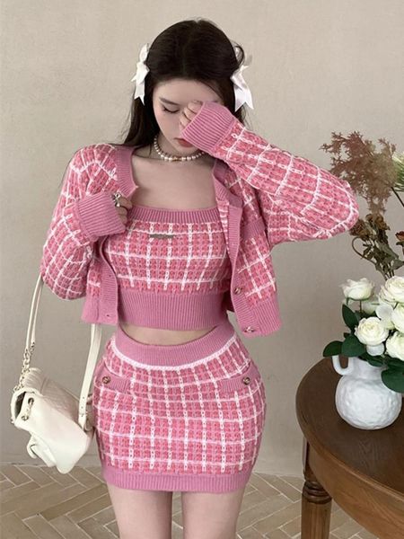 dress sweet three piece set women sweater cardigan + camisole + skirt sets fashion knit 3pcs suits ensemble femme conjuntos feminino, White
dress sweet three piece set women sweater cardigan + camisole + skirt sets fashion knit 3pcs suits ensemble femme conjuntos feminino, White