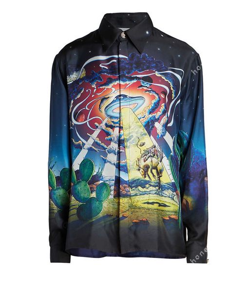 23ss new casablanca designer fashion classic men and women silk casual shirt night sky flyer couple hawaiian long sleeve shirts, White;black
23ss new casablanca designer fashion classic men and women silk casual shirt night sky flyer couple hawaiian long sleeve shirts, White;black