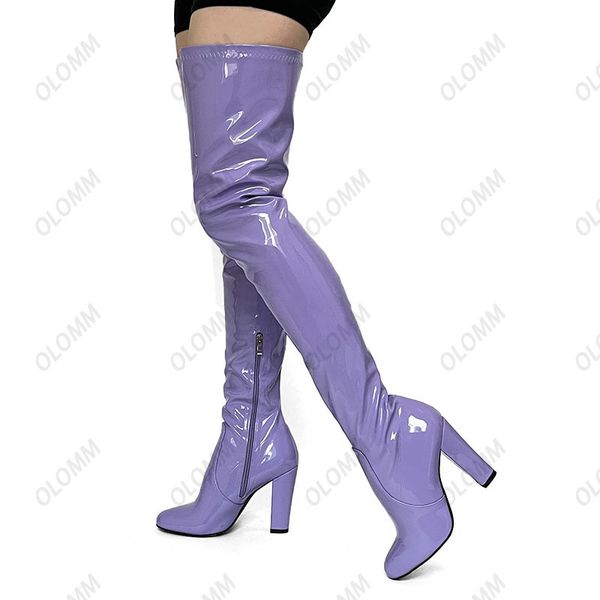 olomm women winter over the knee boots square high heels boots nice round toe gorgeous purple party shoes women us size 5-20, Black
olomm women winter over the knee boots square high heels boots nice round toe gorgeous purple party shoes women us size 5-20, Black