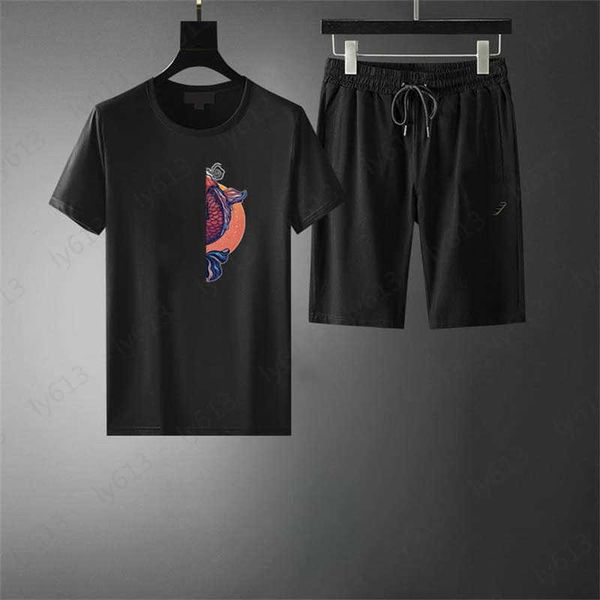 black summer mens t-shirts shorts sets leisure luxury classic koi three-dimensional pattern printing design cotton crew neck short sleeve sp, Gray
black summer mens t-shirts shorts sets leisure luxury classic koi three-dimensional pattern printing design cotton crew neck short sleeve sp, Gray