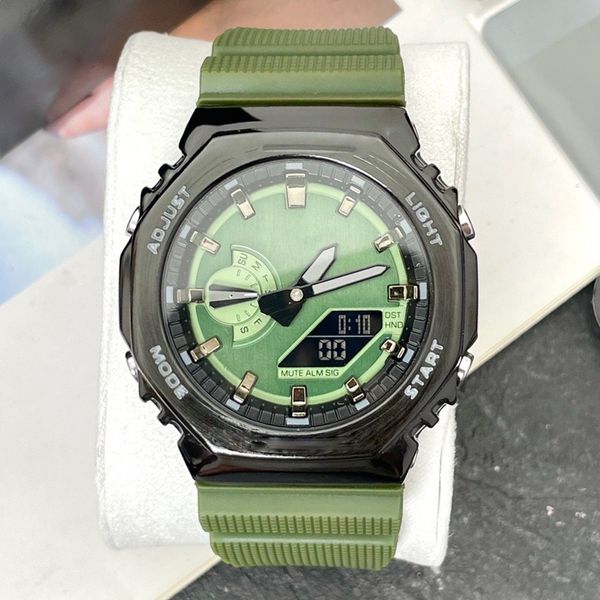 

2023 original shock watch men sport gift watches army military shocking waterproof watch all pointer work digital wristwatch 2100s with box, Slivery;brown