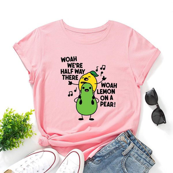 t-shirt lemon on a pear funny fruits sing graphic tee for women short sleeve crewneck cotton summer tshirts female clothes top, White
t-shirt lemon on a pear funny fruits sing graphic tee for women short sleeve crewneck cotton summer tshirts female clothes top, White