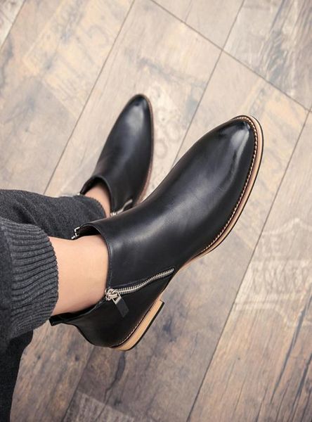 men ankle boots business zipper pu leather formal shoes low heel slip on decoration british style fashion retro versatile dh9161357810, Black
men ankle boots business zipper pu leather formal shoes low heel slip on decoration british style fashion retro versatile dh9161357810, Black