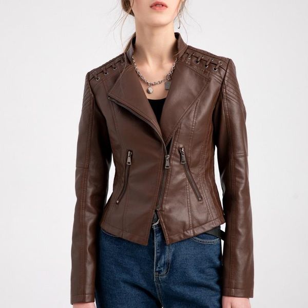 dress spring autumn women faux leather jacket short zipper basic biker coat ladies turndown collar motorcycle jackets loose outerwear, White
dress spring autumn women faux leather jacket short zipper basic biker coat ladies turndown collar motorcycle jackets loose outerwear, White