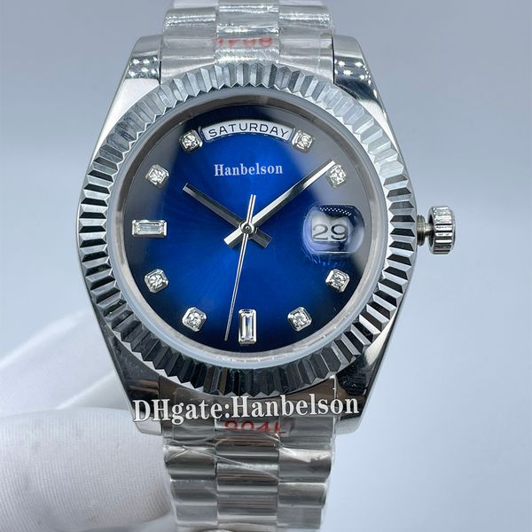 mens watch gradient blue dial diamond automatic movement date day sapphire glass 316l steel case 41mm uhr, Slivery;brown
mens watch gradient blue dial diamond automatic movement date day sapphire glass 316l steel case 41mm uhr, Slivery;brown