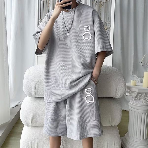 men's tracksuits 6xl large men's sports suit korean high street fashion t-shirt shorts two-piece set men retro neck r clothes men, Gray
men's tracksuits 6xl large men's sports suit korean high street fashion t-shirt shorts two-piece set men retro neck r clothes men, Gray