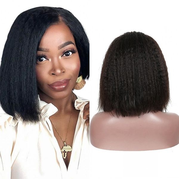 kinky straight full lace wigs brazilian human hair 130% density short bob wig for black women, Black;brown
kinky straight full lace wigs brazilian human hair 130% density short bob wig for black women, Black;brown