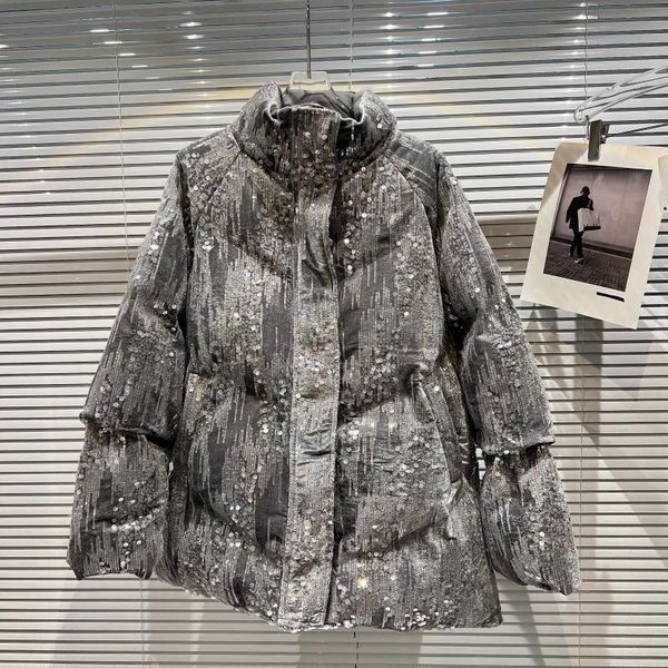 leather fashion sequins stand collar cottonpadded coat winter women white grey outwear casual long sleeve warm cotton parkas female new, Black
leather fashion sequins stand collar cottonpadded coat winter women white grey outwear casual long sleeve warm cotton parkas female new, Black