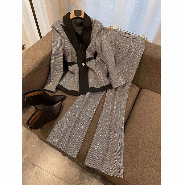 women s two piece pants setelan kardigan payet kerah v wanita blazer motif kotak kotak atasan panjang menyala mikro pinggang tinggi 2 potong, White
women s two piece pants setelan kardigan payet kerah v wanita blazer motif kotak kotak atasan panjang menyala mikro pinggang tinggi 2 potong, White