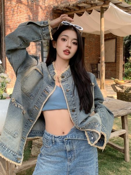women's jackets hong kong-style retro loose and versatile women's denim jacket student jacket with water washed and worn edges 230, Black;brown
women's jackets hong kong-style retro loose and versatile women's denim jacket student jacket with water washed and worn edges 230, Black;brown