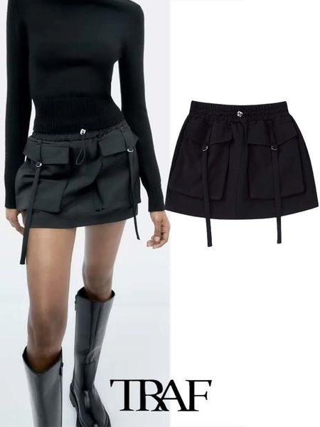 skirts traf women skirt vintage solid mini work dress with pocket decoration design woman office lady summer female 230427, Black
skirts traf women skirt vintage solid mini work dress with pocket decoration design woman office lady summer female 230427, Black