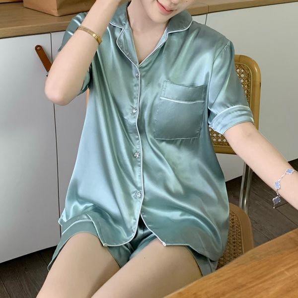 women's sleepwear women sleepwear summer pajamas set for women fake silk print sweet pijama set girl nightgown loose waist short pant s, Black;red
women's sleepwear women sleepwear summer pajamas set for women fake silk print sweet pijama set girl nightgown loose waist short pant s, Black;red