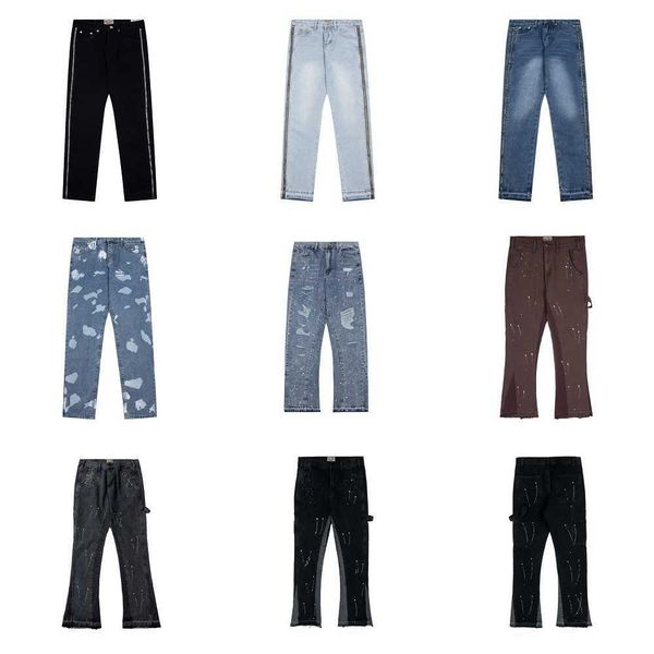 men's jeans designer clothing denim pants gallerses depts vintage splashed ink trendy high street vibe flared wide leg fog style men di, Blue
men's jeans designer clothing denim pants gallerses depts vintage splashed ink trendy high street vibe flared wide leg fog style men di, Blue