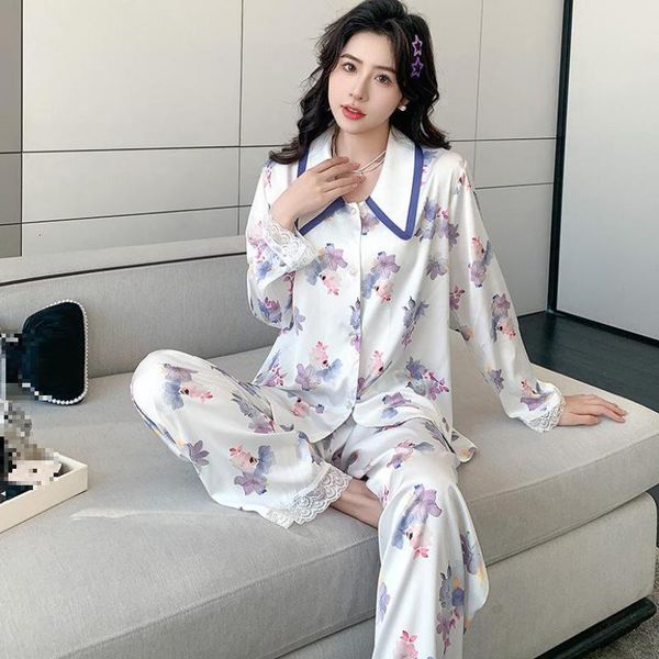 women's sleepwear women pajamas set spring summer long sleeve shirt trouser sleep suit print sleepwear casual lounge silky satin home c, Black;red
women's sleepwear women pajamas set spring summer long sleeve shirt trouser sleep suit print sleepwear casual lounge silky satin home c, Black;red