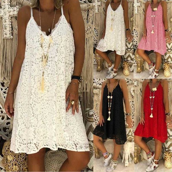 womens summer casual dresses solid color sleeveless v neck strap lace loose dress, Black;gray
womens summer casual dresses solid color sleeveless v neck strap lace loose dress, Black;gray