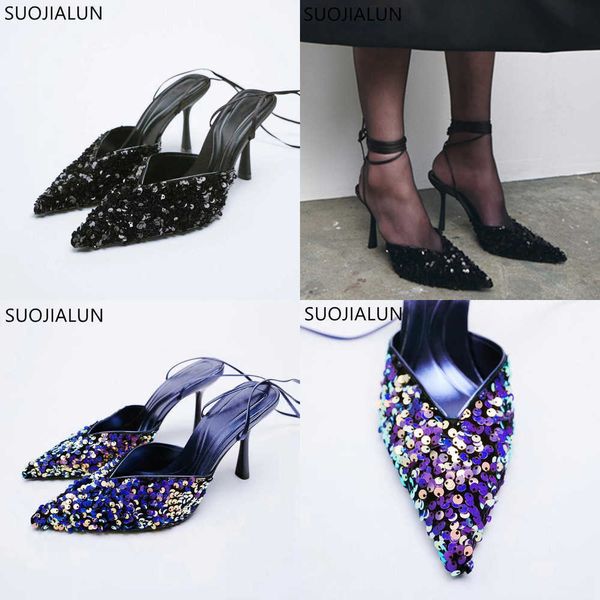sandals new women pointed toe pumps fashion bling shallow ankle lace up ladies dress sandal thin high heel shoes 230316, Black
sandals new women pointed toe pumps fashion bling shallow ankle lace up ladies dress sandal thin high heel shoes 230316, Black