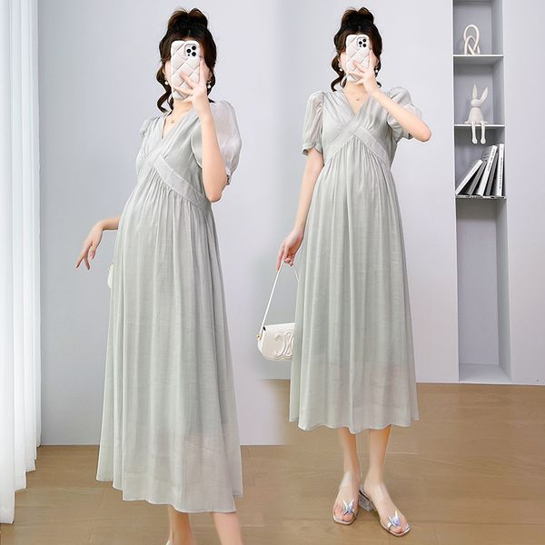 maternity dresses 9688# summer korean fashion maternity long dress across v neck high waist a line slim loose clothes elegant pregnancy wear, White
maternity dresses 9688# summer korean fashion maternity long dress across v neck high waist a line slim loose clothes elegant pregnancy wear, White