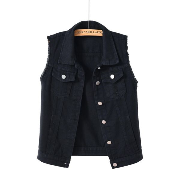 vests vintage denim vests sleeveless shirt coat single breasted lapel collar pocket pure color female top, Black;white
vests vintage denim vests sleeveless shirt coat single breasted lapel collar pocket pure color female top, Black;white